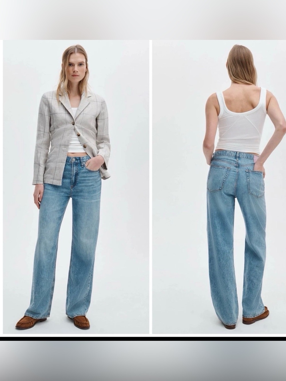 Rag & Bone Featherweight The Logan Mid Rise Wide Leg Jeans Baggy Size 27